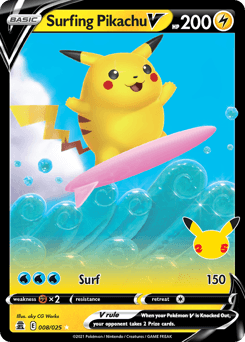 Surfing Pikachu V - Rare Holo V