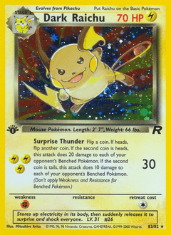 Dark Raichu - Rare Secret