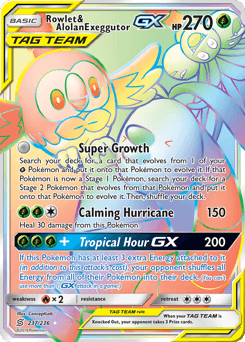 Rowlet & Alolan Exeggutor-GX - Rare Rainbow