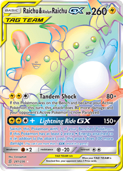 Raichu & Alolan Raichu-GX - Rare Rainbow