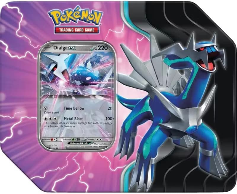 Pokemon Azure Legends Collector's Tin Box Dialga ex USA version, inneholder 5 Packs