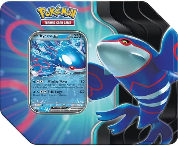 Pokemon Azure Legends Collector's Tin Box Kyogre ex USA version, inneholder 5 Packs