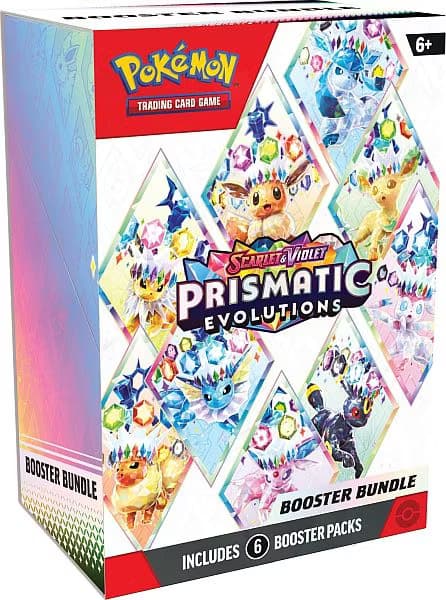 ​[BESTILLINGSVARE] – Pokémon S&V: Prismatic Evolutions – Booster Pack Bundle (Box med 6 Boosters)