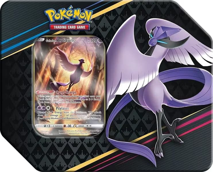 ​[BESTILLINGSVARE] – Pokémon Crown Zenith: Galarian Articuno Collector's Tin (USA Version – 5 Boosters)