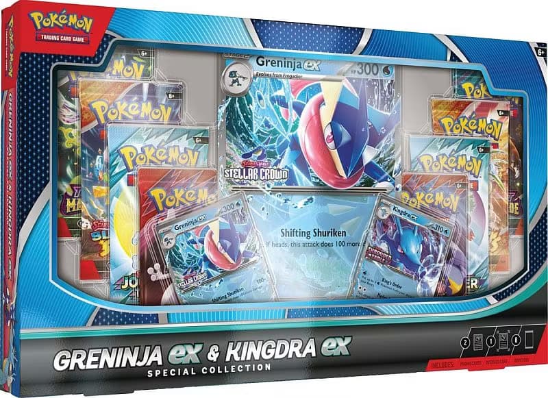[BESTILLINGSVARE] – Pokemon ex Box: Greninja ex & Kingdra ex Special Collection (8 Boosters)