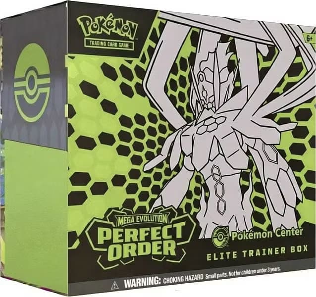 ​[BESTILLINGSVARE] – Pokémon Mega Evolution: Perfect Order – Pokémon Center Elite Trainer Box (ETB) (Mega Zygarde/Tyrunt)
