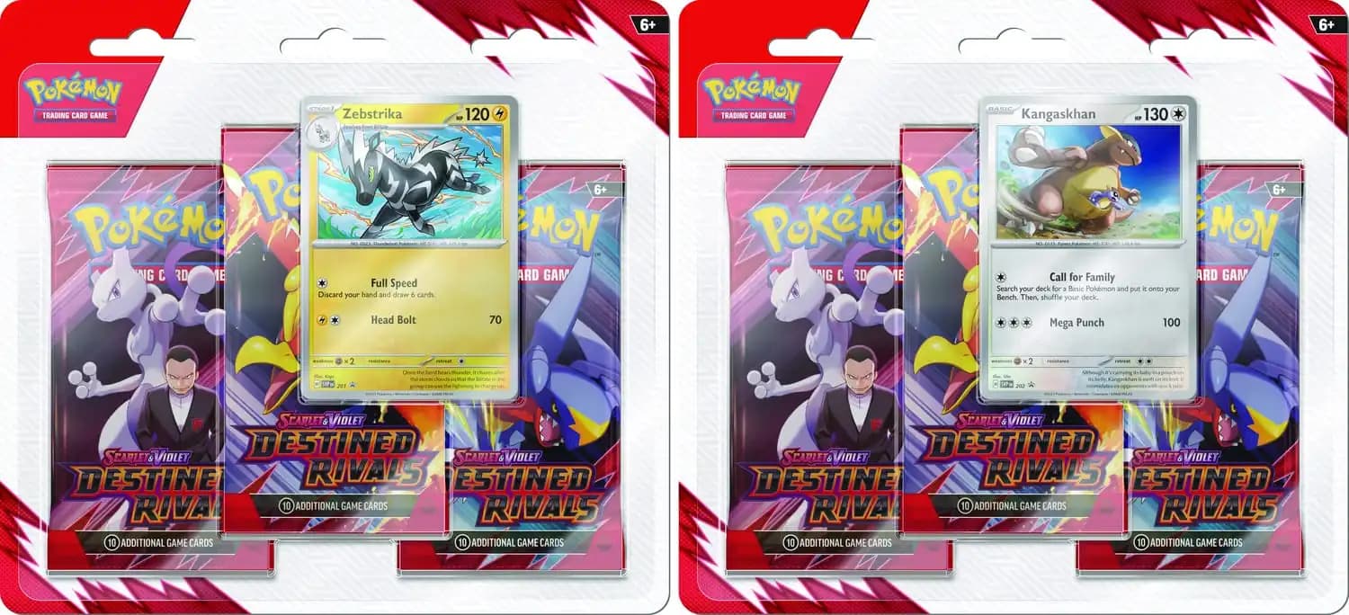 Pokemon Destined Rivals Elite 3-Pack Blister Kangaskhan & Zebstrika (2 stk)