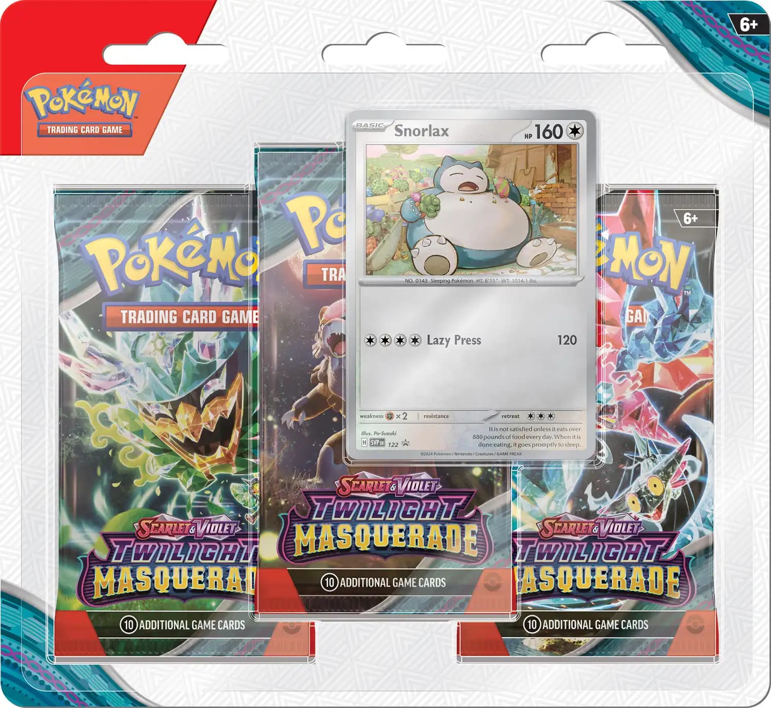 Pokemon Twilight Masquerade 3 Booster Blister Pack – Snorlax