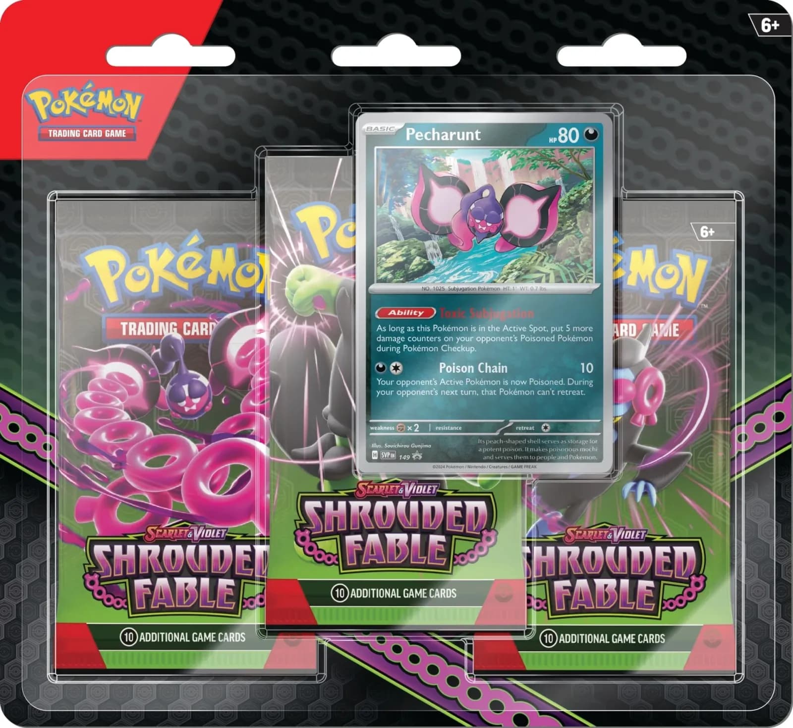 Pokemon Shrouded Fable 3-Pack Blister Pecharunt