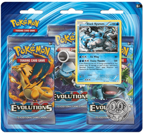 Pokemon XY Blister 3-pack Evolutions booster packs, Black Kyurem Promo