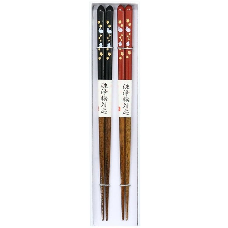 Chopsticks Gift Set: Premium Coating 2 pairs – Rabbit & Sakura (23cm)