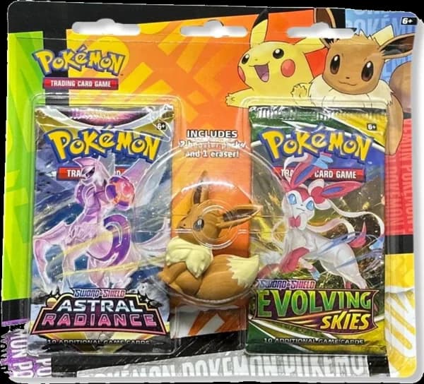Evolving Skies Back to School Eevee Eraser 2-pack Blister