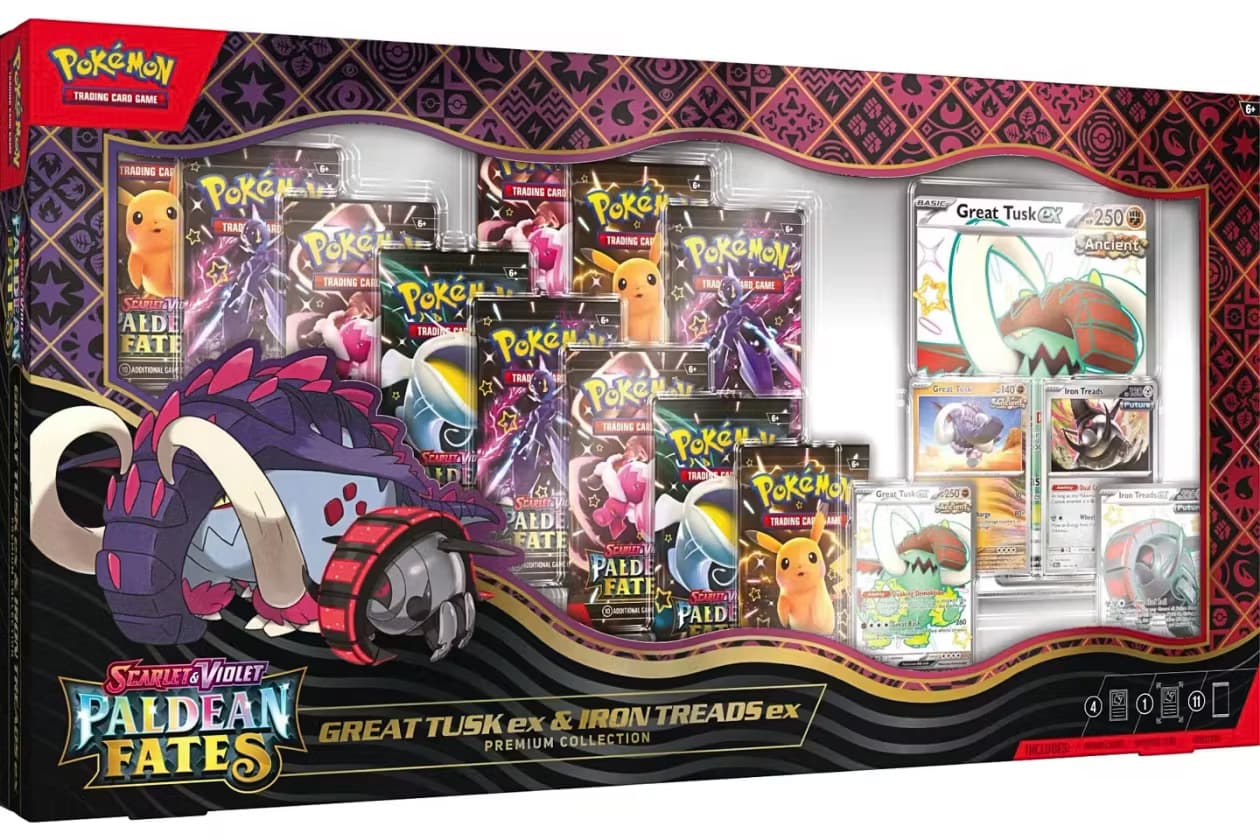 Pokemon Paldean Fates Great Tusk ex & Iron Treads ex Premium Collection