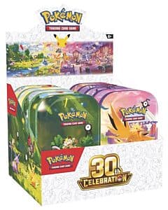 Pokémon TCG 30th Celebration Mini Tin Display CDU – 10 stk