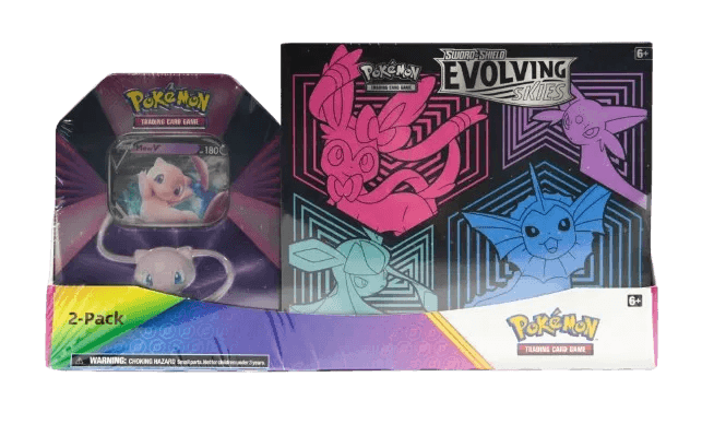 Evolving Skies ETB & Mew V-Forces Tin (Costco Exclusive 2-pack)