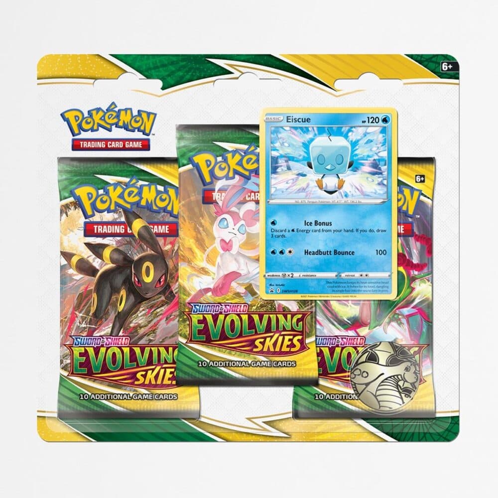 Pokemon Sword & Shield Evolving Skies 3 Booster Blister Pack – Eiscue