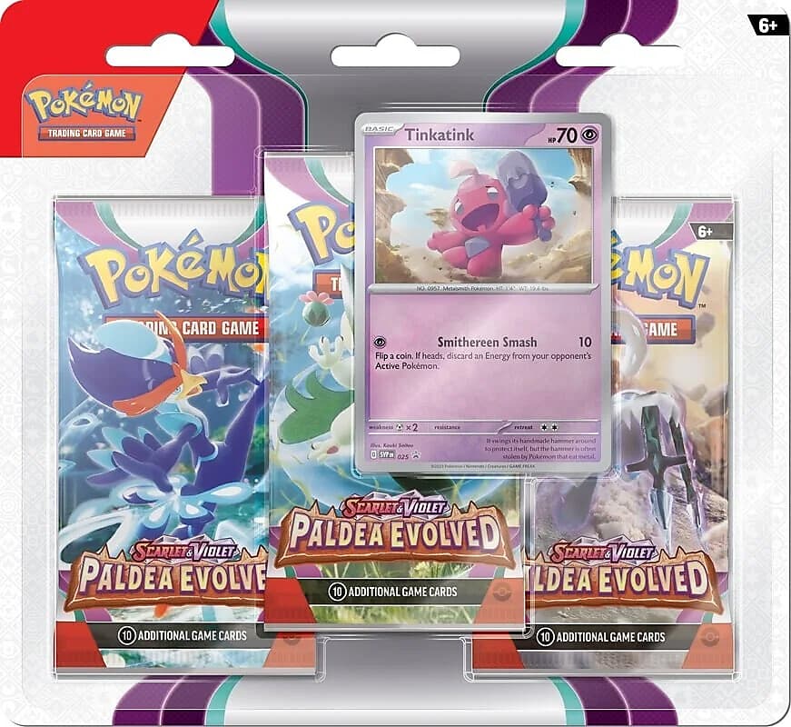 Pokemon Paldea Evolved 3-Pack Tinkatink