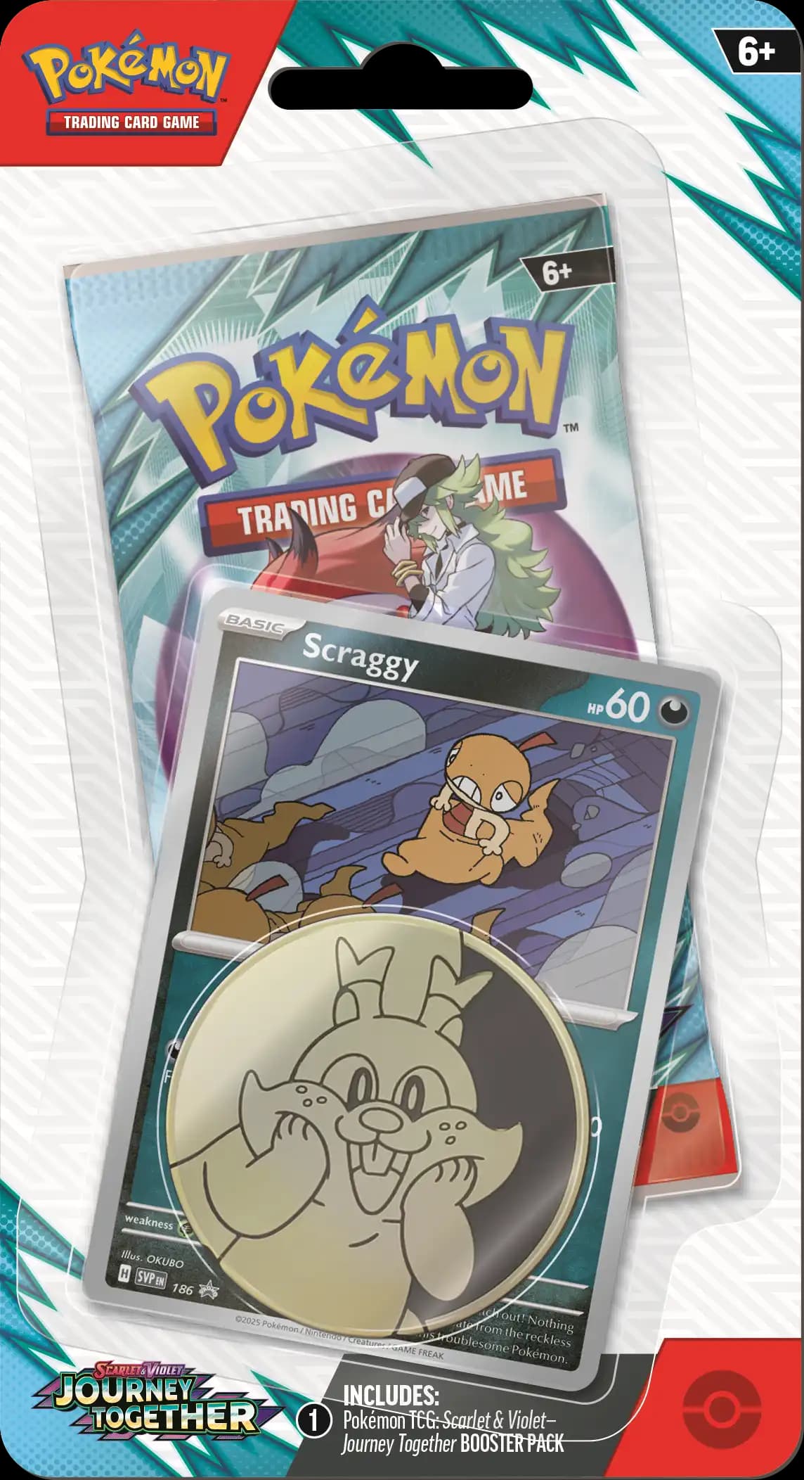 Pokemon Journey Together Checklane Blister Booster Pack “Scraggy”