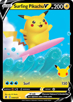 Surfing Pikachu V - Rare Holo V
