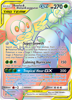 Rowlet & Alolan Exeggutor-GX - Rare Rainbow