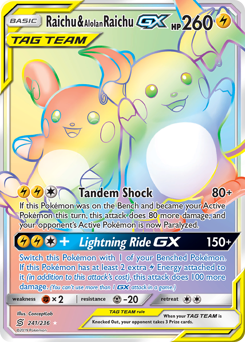 Raichu & Alolan Raichu-GX - Rare Rainbow